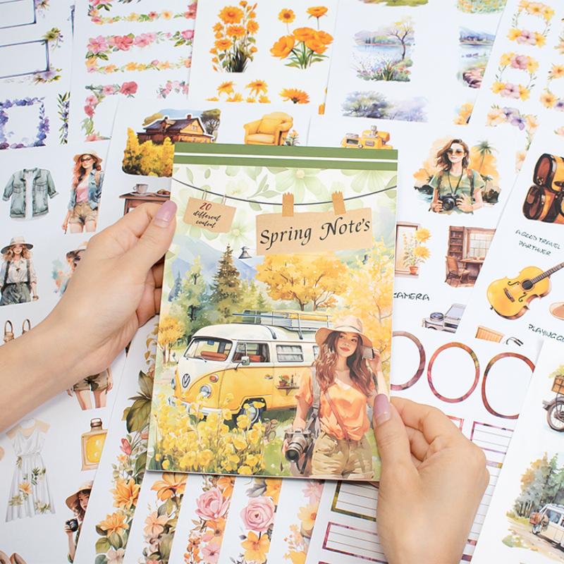 Spring Notes - Sticker Book | Spring Kiss Cut Matte PET (20 Sheets)