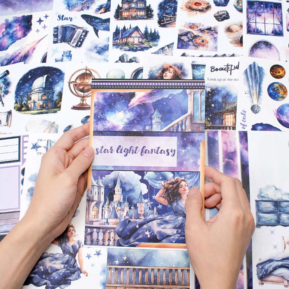 Star Light Fantasy - Collage Stickers | Celestial Kiss Cut Matte PET (20 Sheets)