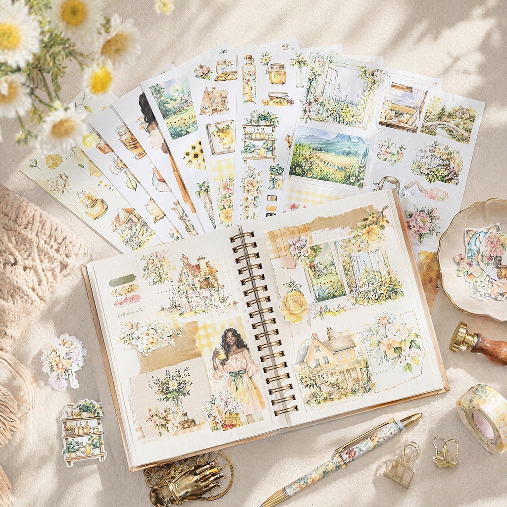 Sweet Diary - Ephemera Stickers | Cottagecore Kiss Cut Matte PET (24 Sheets)