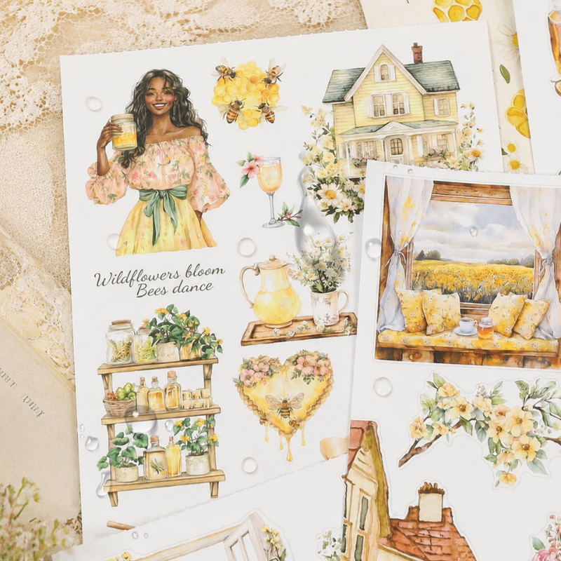 Sweet Diary - Ephemera Stickers | Cottagecore Kiss Cut Matte PET (24 Sheets)