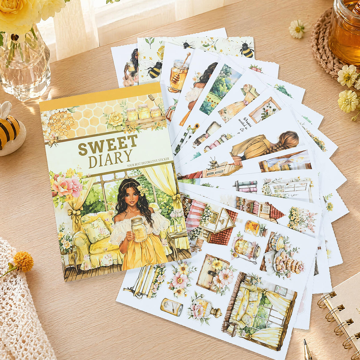 Sweet Diary - Ephemera Stickers | Cottagecore Kiss Cut Matte PET (24 Sheets)