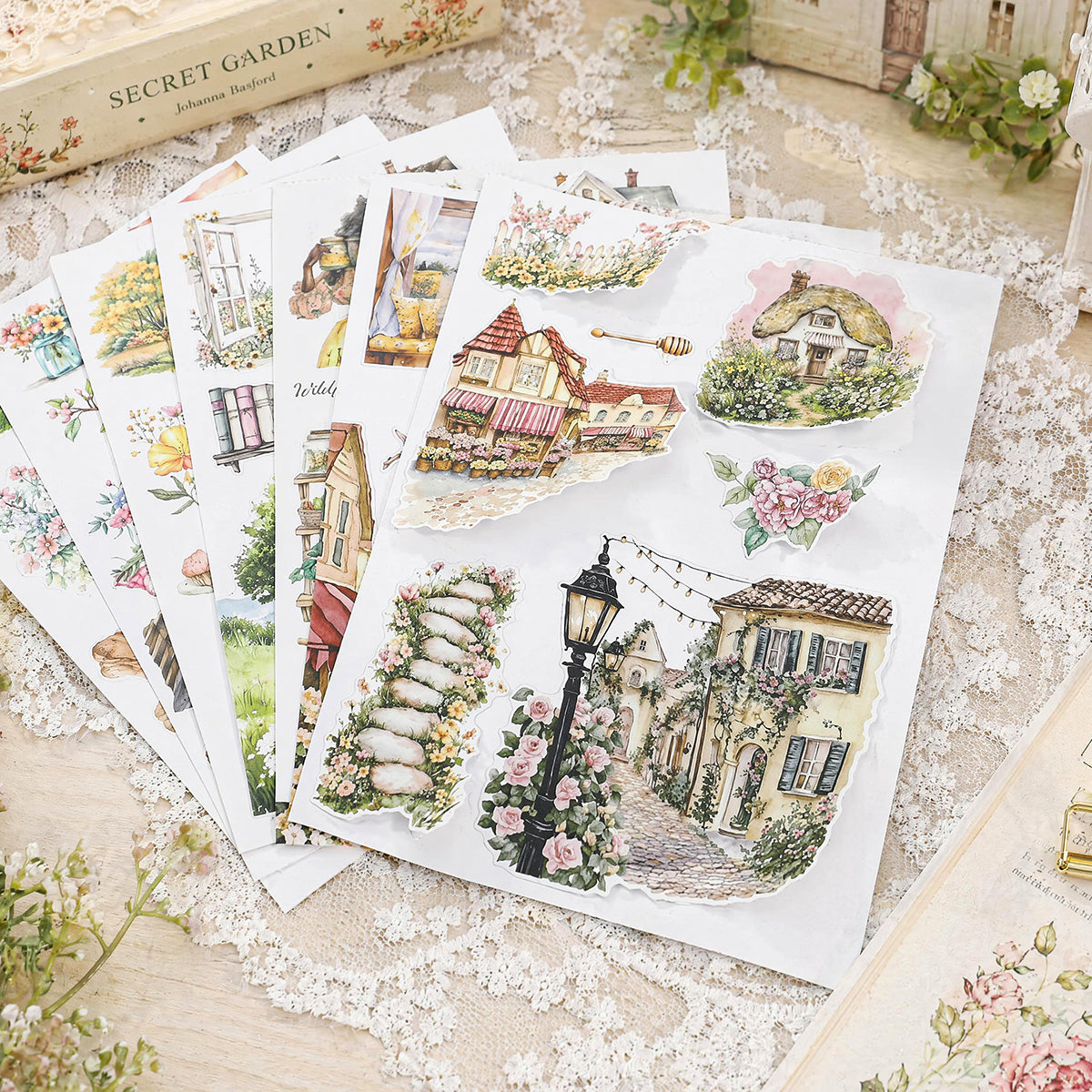Sweet Diary - Ephemera Stickers | Cottagecore Kiss Cut Matte PET (24 Sheets)