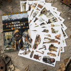 Ruin Fragment Book - Collage Stickers | Grunge Kiss Cut Matte PET (24 Sheets)