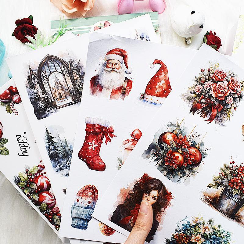 Winter Blessings - Junk Journal Stickers | Cozy Kiss Cut Matte PET (20 Sheets)