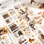 Line Drawing Coffee Brown - PET Tapes | Vintage Special Oil Die Cut (4 Rolls)