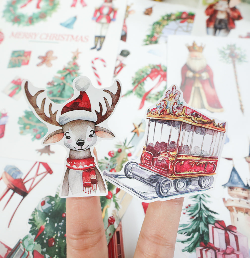 Christmas Helper - Junk Journal Stickers | Whimsical Kiss Cut Matte PET (20 Sheets)