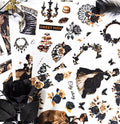The Mysterious Black Junk Journal Stickers | Gothic Kiss Cut Matte PET (20 Sheets)