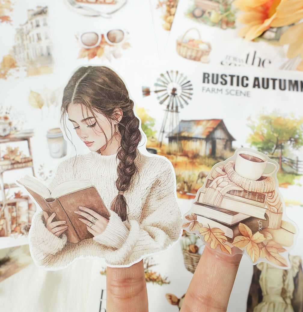 The Falling Leaves - Junk Journal Stickers | Rustic Kiss Cut Matte PET (20 Sheets)