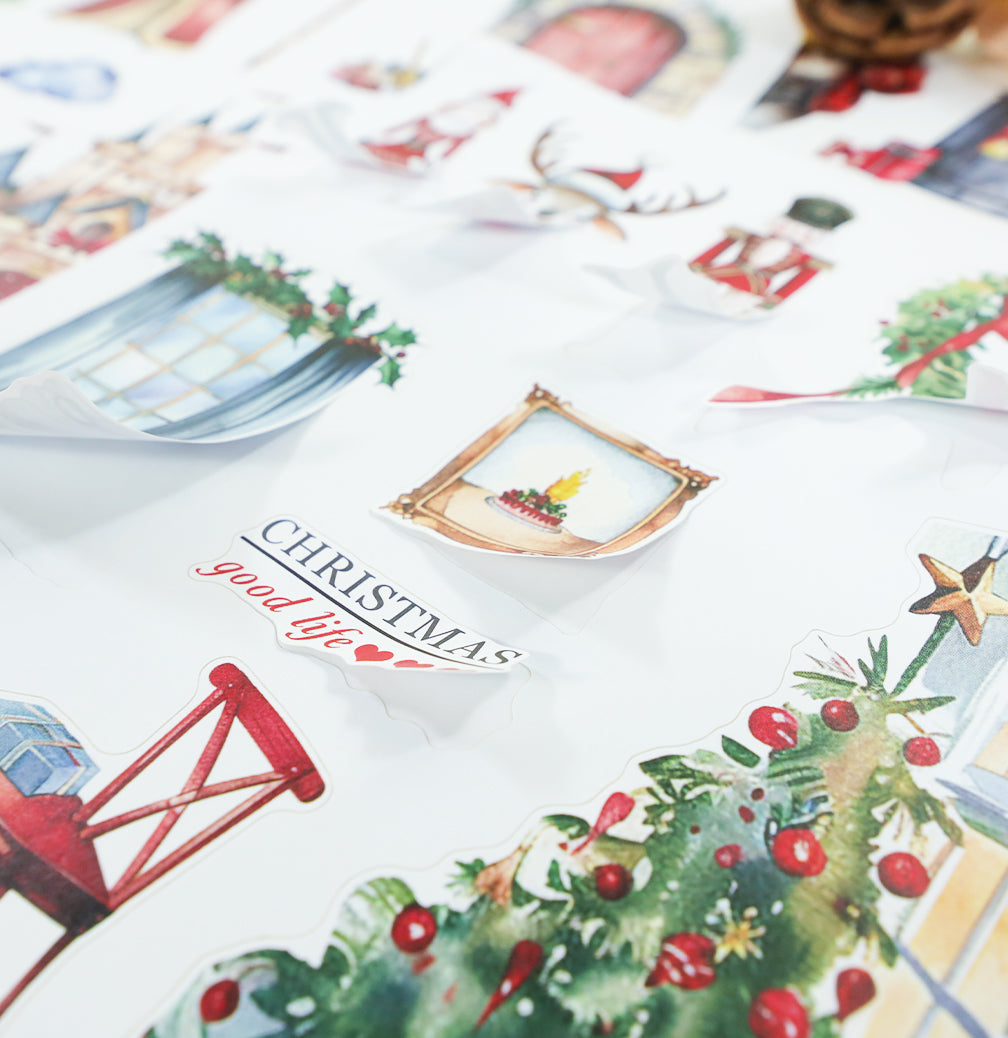 Christmas Helper - Junk Journal Stickers | Whimsical Kiss Cut Matte PET (20 Sheets)