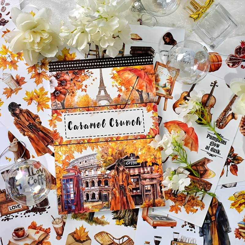 Caramel Crunch - Junk Journal Stickers | Vintage Kiss Cut Matte PET (20 Sheets)