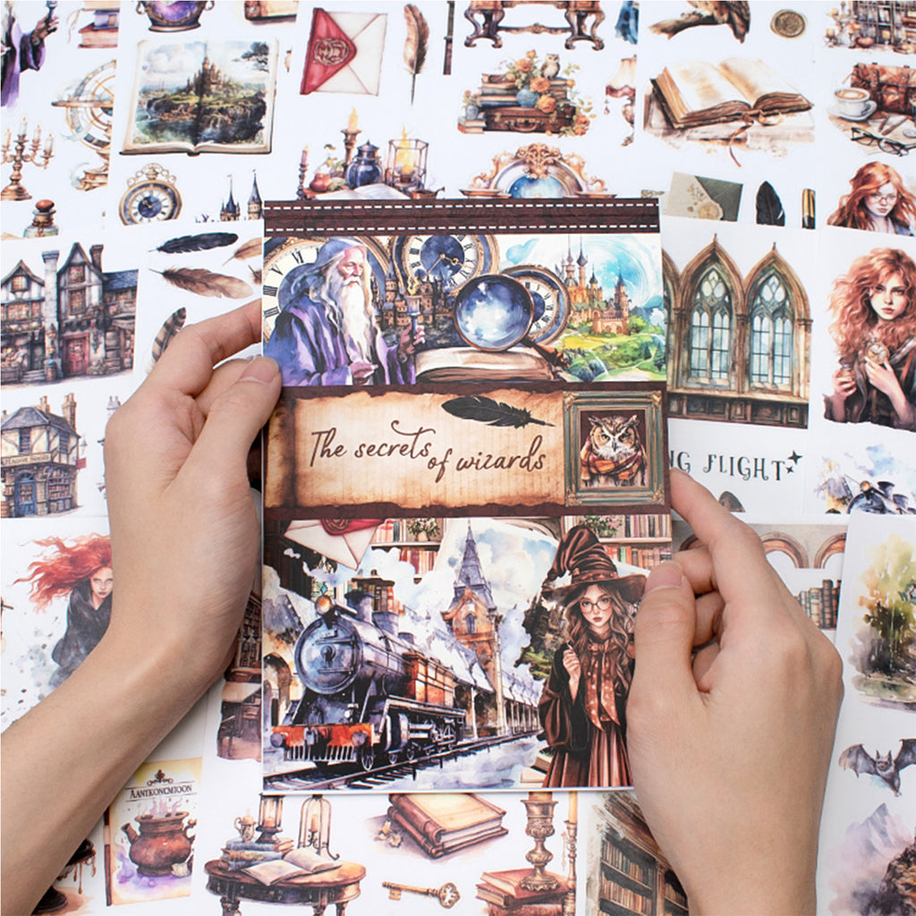 The Secrets Of Wizards - Junk Journal Stickers | Whimsical Kiss Cut Matte PET (20 Sheets)