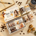 Line Drawing Coffee Brown - PET Tapes | Vintage Special Oil Die Cut (4 Rolls)