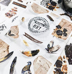 The Mysterious Black Junk Journal Stickers | Gothic Kiss Cut Matte PET (20 Sheets)