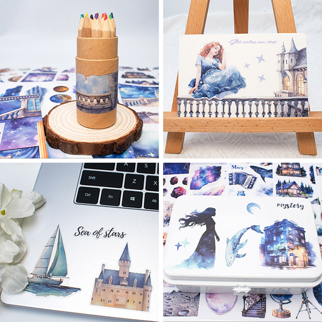 Star Light Fantasy - Collage Stickers | Celestial Kiss Cut Matte PET (20 Sheets)