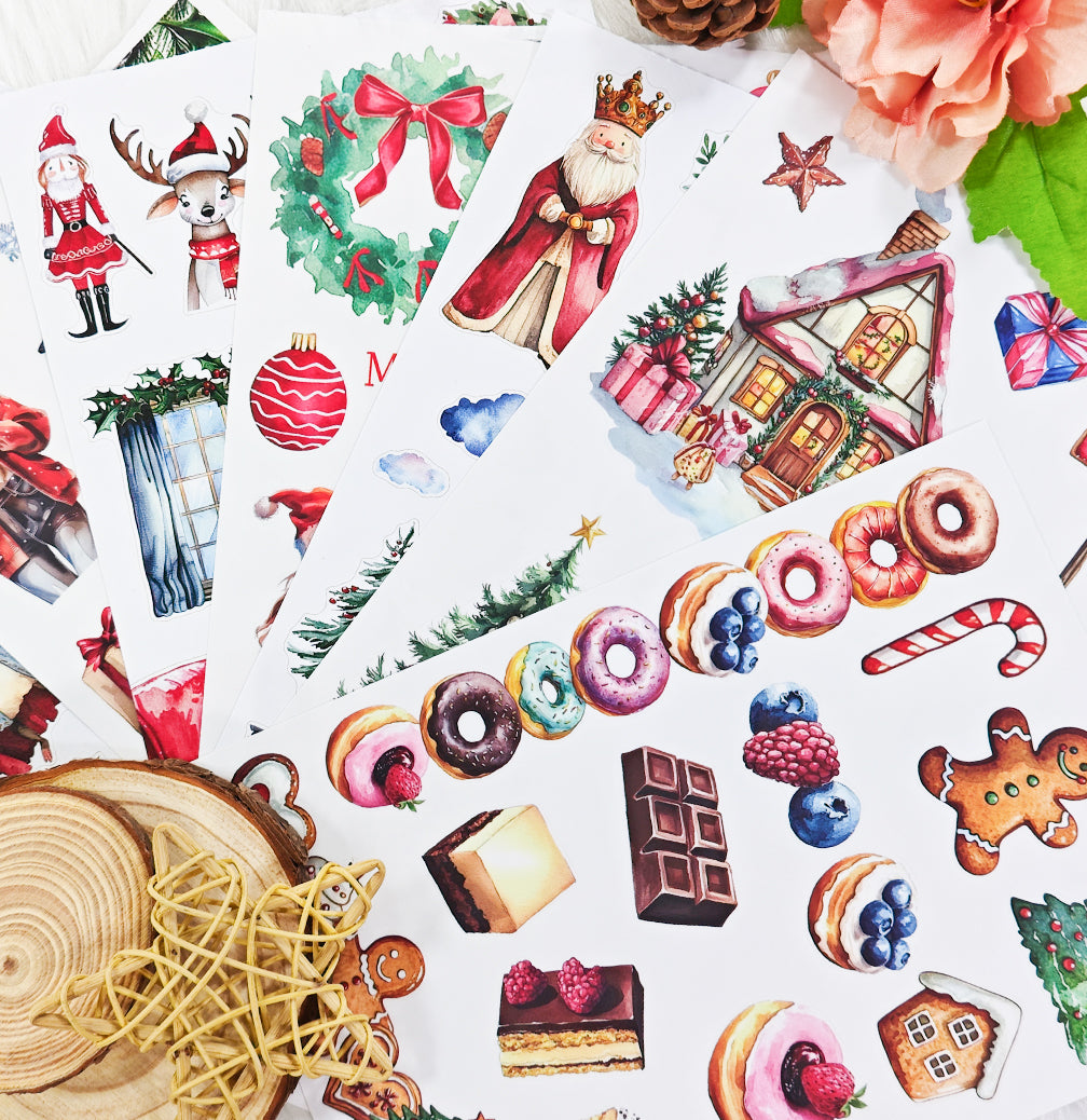 Christmas Helper - Junk Journal Stickers | Whimsical Kiss Cut Matte PET (20 Sheets)