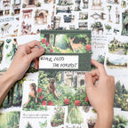 Forest Green Wilderness Junk Journal Stickers | Dark Academia Kiss Cut Matte PET (20 Sheets)