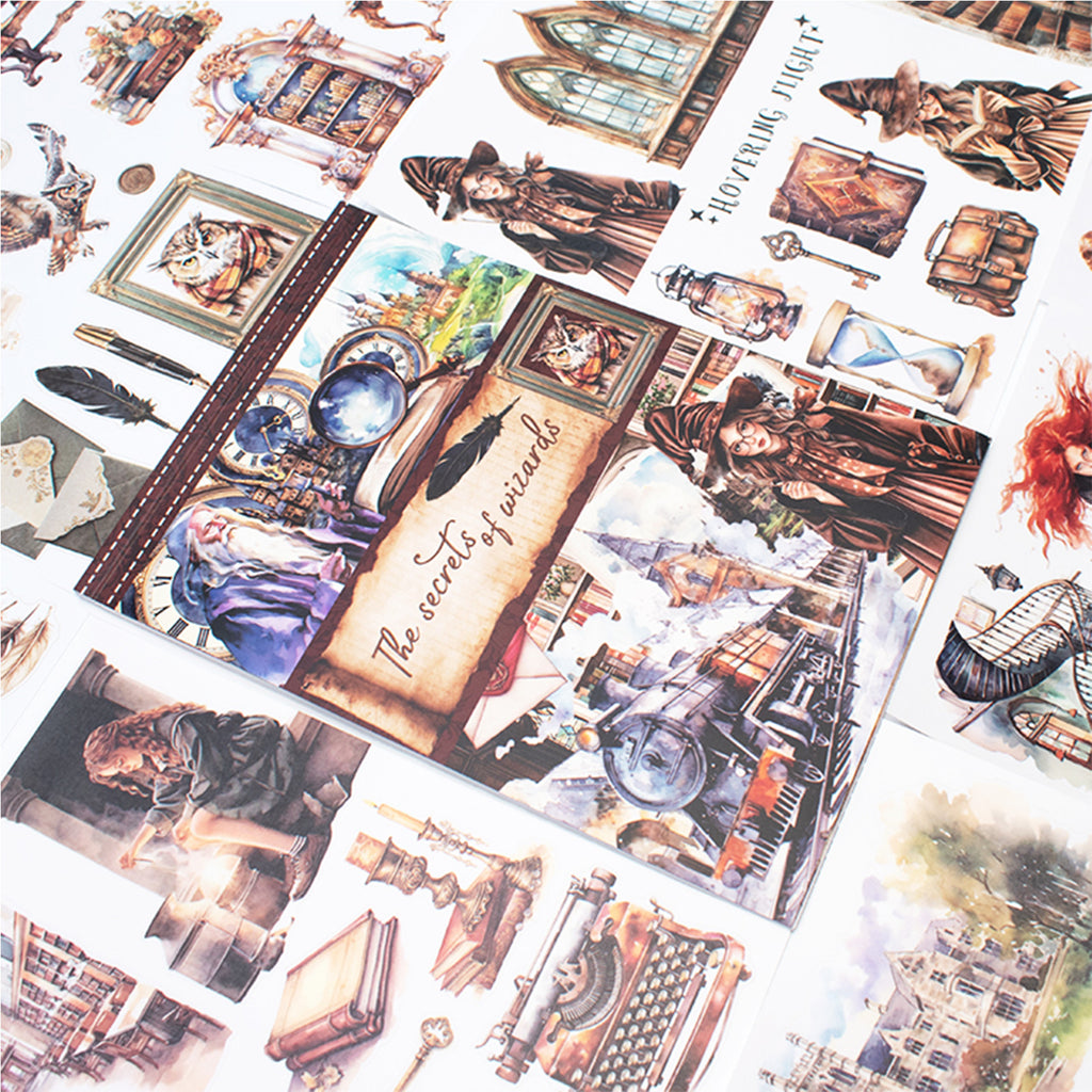 The Secrets Of Wizards - Junk Journal Stickers | Whimsical Kiss Cut Matte PET (20 Sheets)