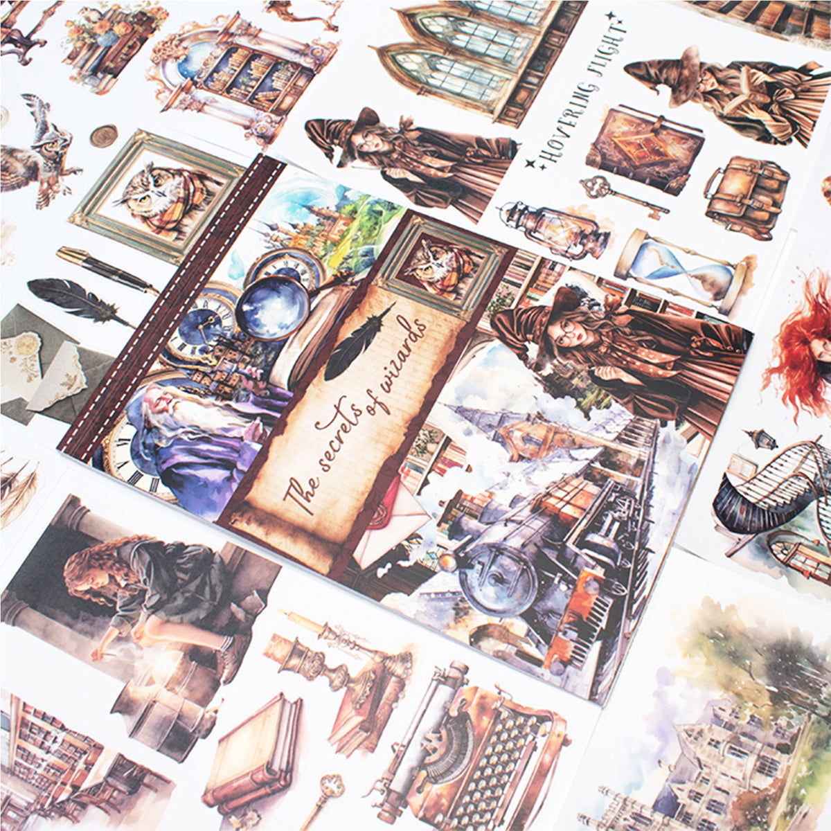 The Secrets Of Wizards - Junk Journal Stickers | Whimsical Kiss Cut Matte PET (20 Sheets)