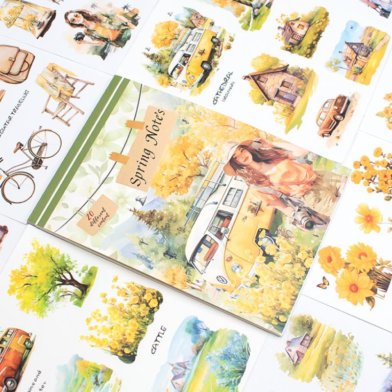 Spring Notes - Sticker Book | Spring Kiss Cut Matte PET (20 Sheets)
