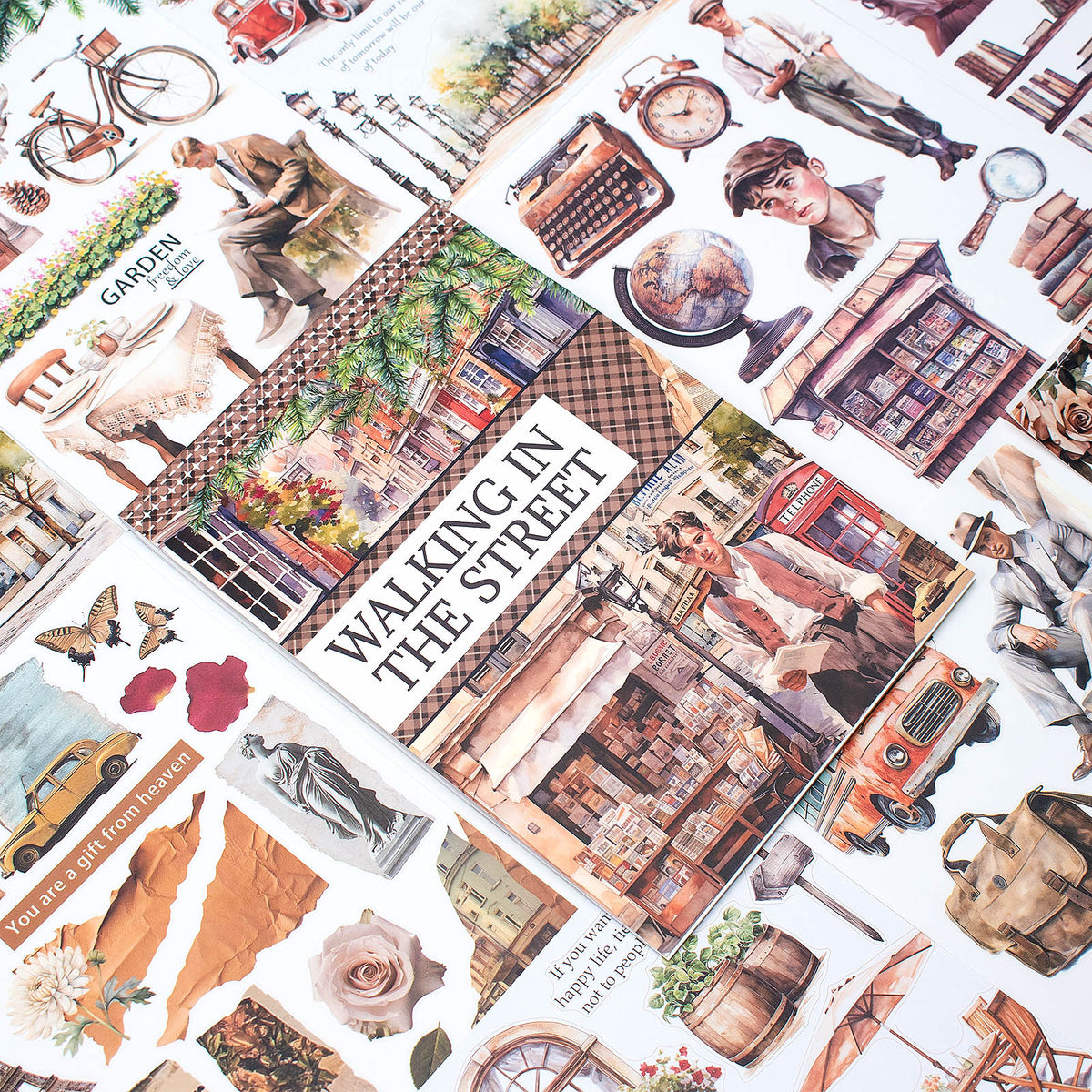 Complicated Old Events - Junk Journal Stickers | Vintage Kiss Cut Matte PET (20 Sheets)