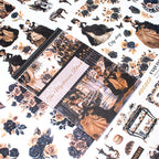 The Mysterious Black Junk Journal Stickers | Gothic Kiss Cut Matte PET (20 Sheets)