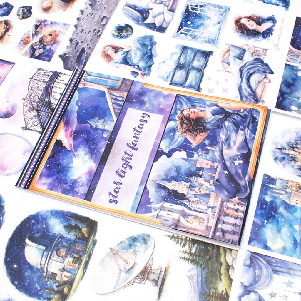 Star Light Fantasy - Collage Stickers | Celestial Kiss Cut Matte PET (20 Sheets)