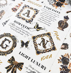 The Mysterious Black Junk Journal Stickers | Gothic Kiss Cut Matte PET (20 Sheets)