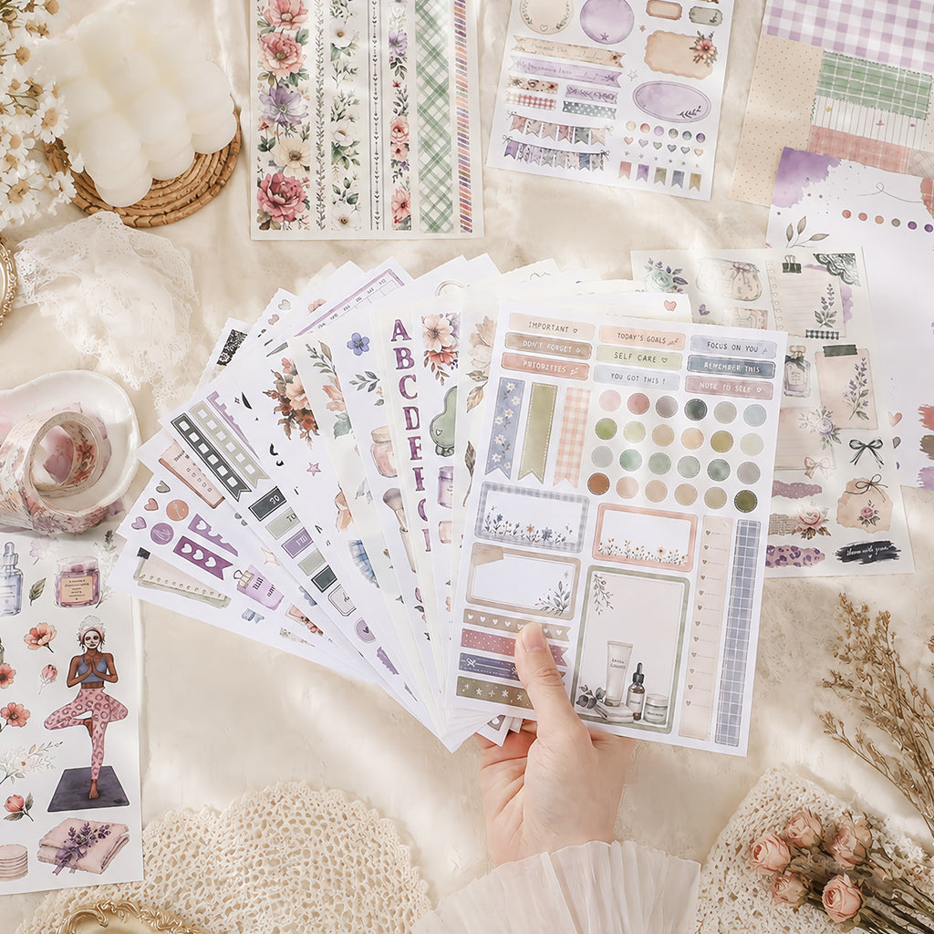 Beautiful Skin - Planner Stickers | Aesthetic Special Gloss Matte PET (24 Sheets)