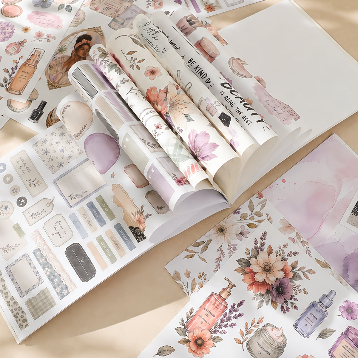Beautiful Skin - Planner Stickers | Aesthetic Special Gloss Matte PET (24 Sheets)