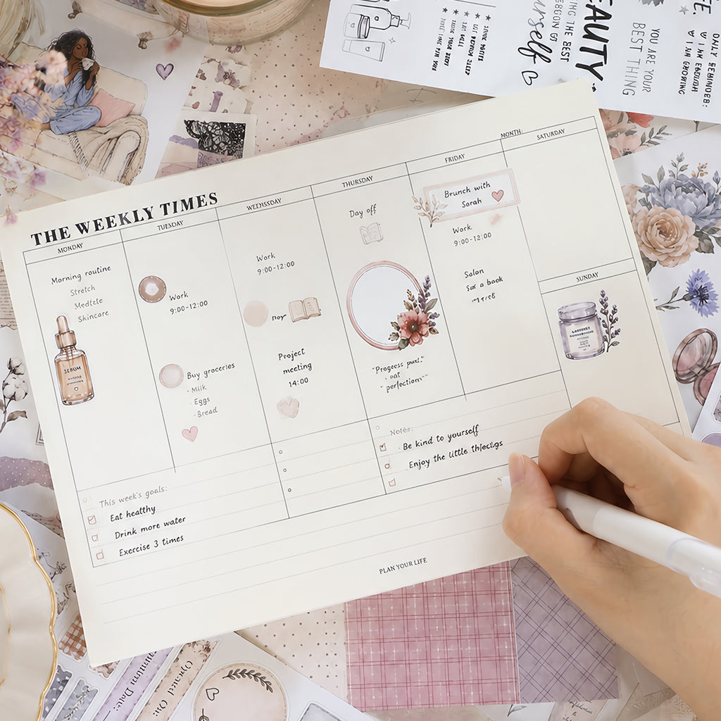 Beautiful Skin - Planner Stickers | Aesthetic Special Gloss Matte PET (24 Sheets)