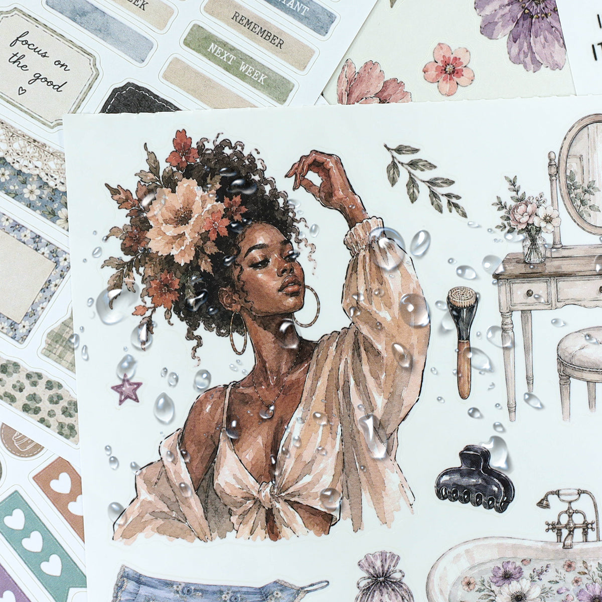 Beautiful Skin - Planner Stickers | Aesthetic Special Gloss Matte PET (24 Sheets)
