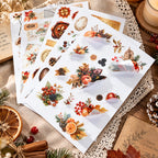 Memories Of Autumn - Ephemera Stickers | Vintage Gold Foil Washi Paper (20 Sheets)
