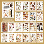 Memories Of Autumn - Ephemera Stickers | Vintage Gold Foil Washi Paper (20 Sheets)