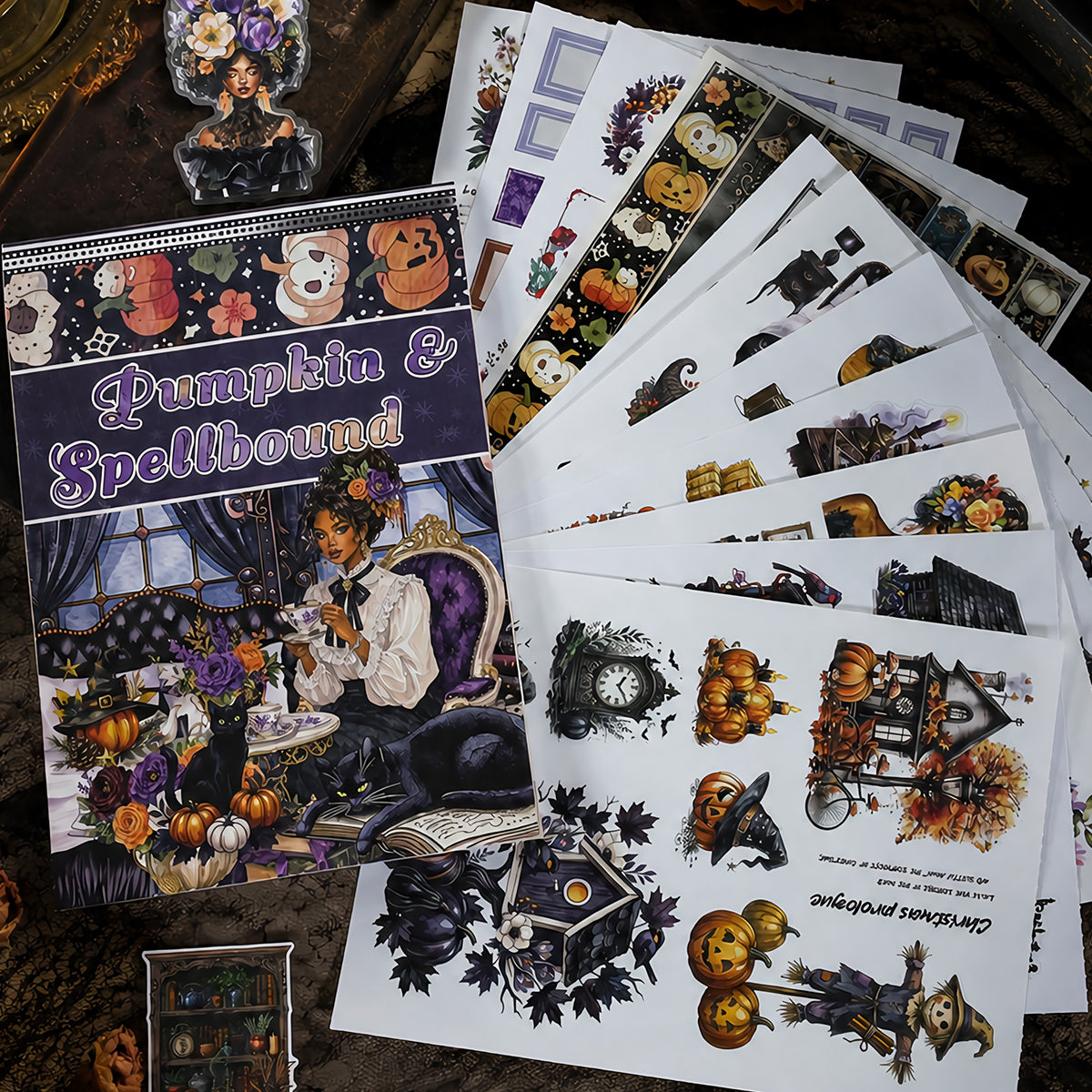 The Witch's Manor - Junk Journal Stickers | Witchy Kiss Cut Matte PET (24 Sheets)