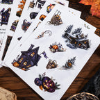 The Witch's Manor - Junk Journal Stickers | Witchy Kiss Cut Matte PET (24 Sheets)