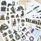 The Witch's Manor - Junk Journal Stickers | Witchy Kiss Cut Matte PET (24 Sheets)