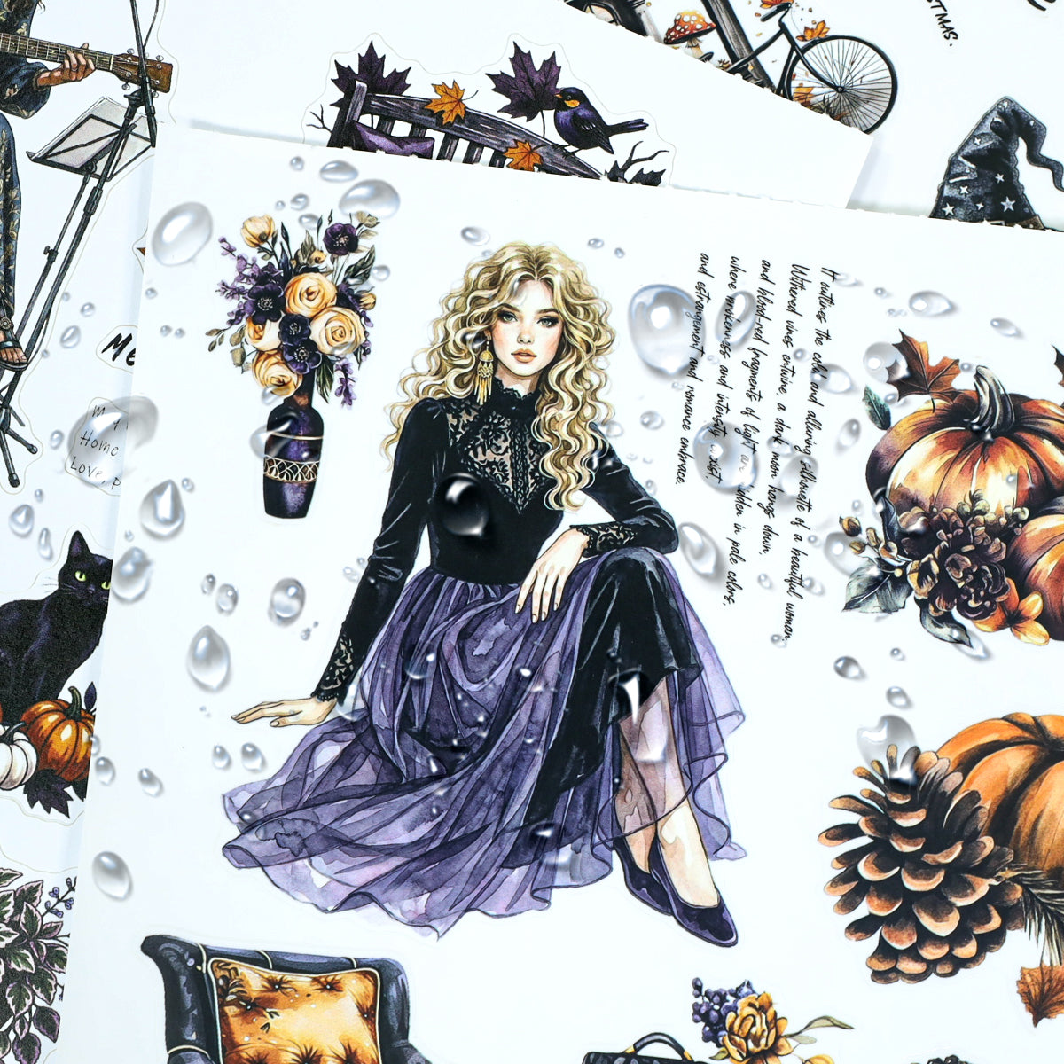 The Witch's Manor - Junk Journal Stickers | Witchy Kiss Cut Matte PET (24 Sheets)