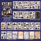 The Witch's Manor - Junk Journal Stickers | Witchy Kiss Cut Matte PET (24 Sheets)