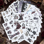 Gothic Rose Manor - Junk Journal Stickers | Gothic Kiss Cut Matte PET (24 Sheets)