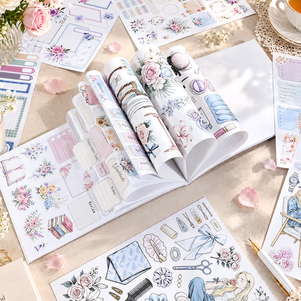Beauty Diary - Planner Sticker Book | Pastel Kiss Cut Matte PET (24 Sheets)