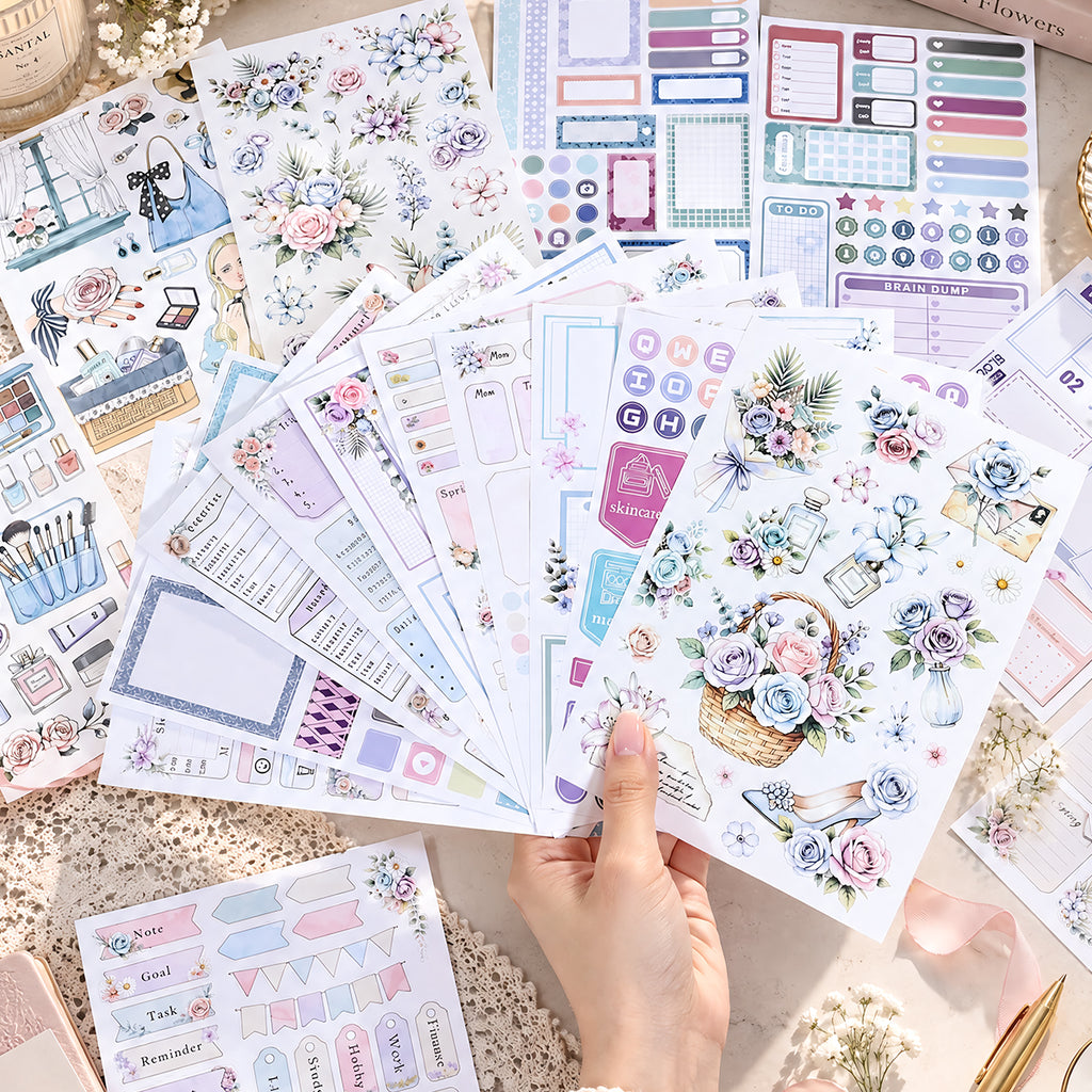 Beauty Diary - Planner Sticker Book | Pastel Kiss Cut Matte PET (24 Sheets)