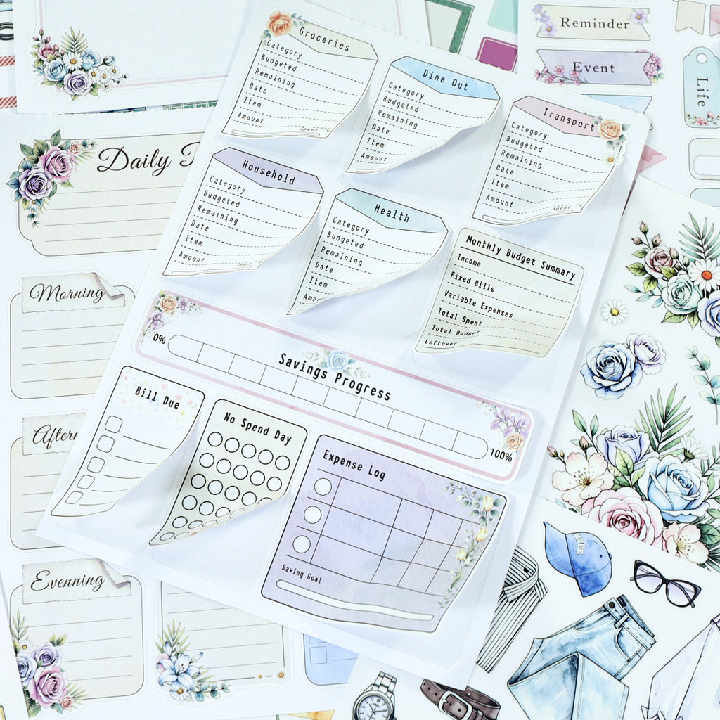 Beauty Diary - Planner Sticker Book | Pastel Kiss Cut Matte PET (24 Sheets)