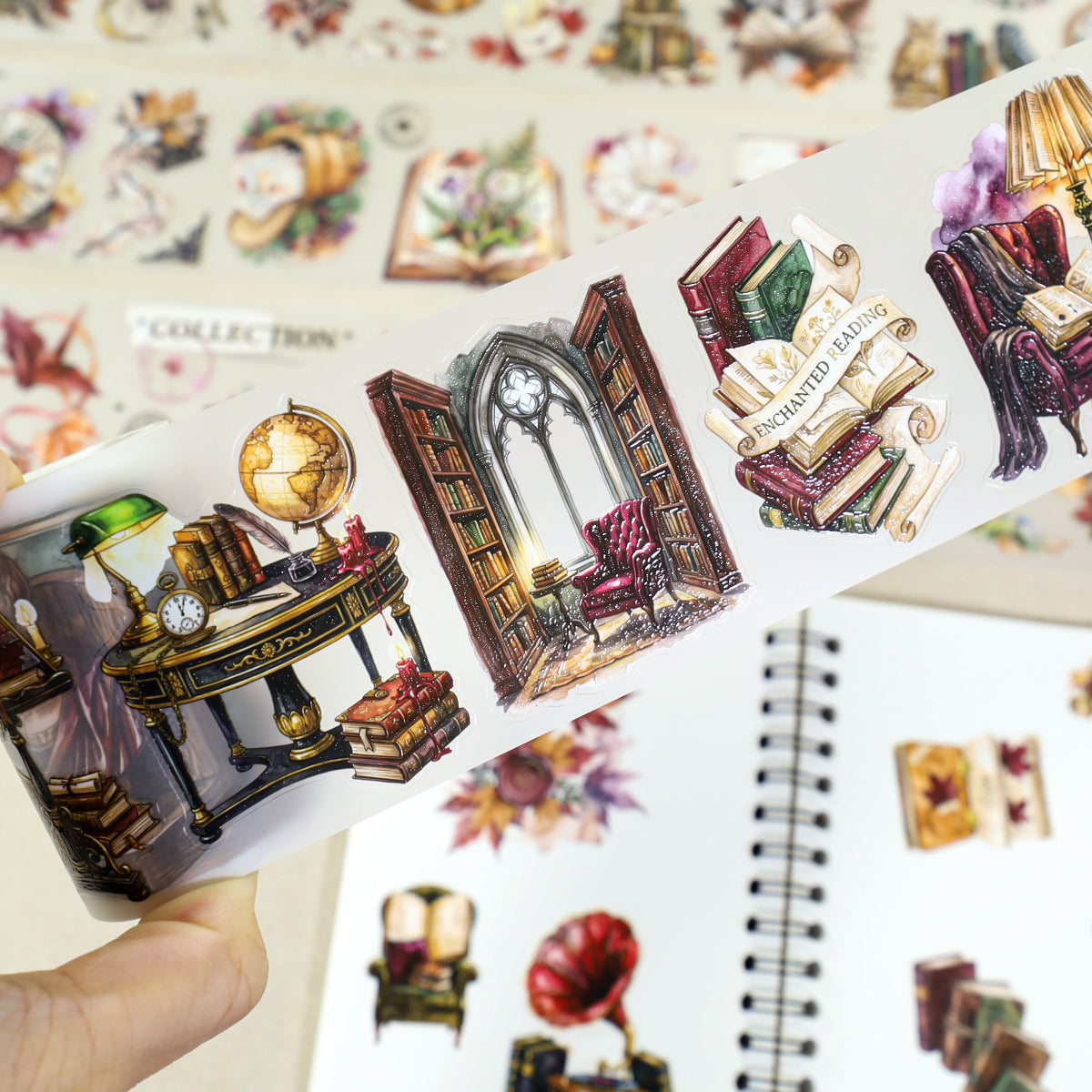 Autumn Reflections On Maple Leaves - PET Tapes | Dark Academia Special Oil Die Cut (4 Rolls)