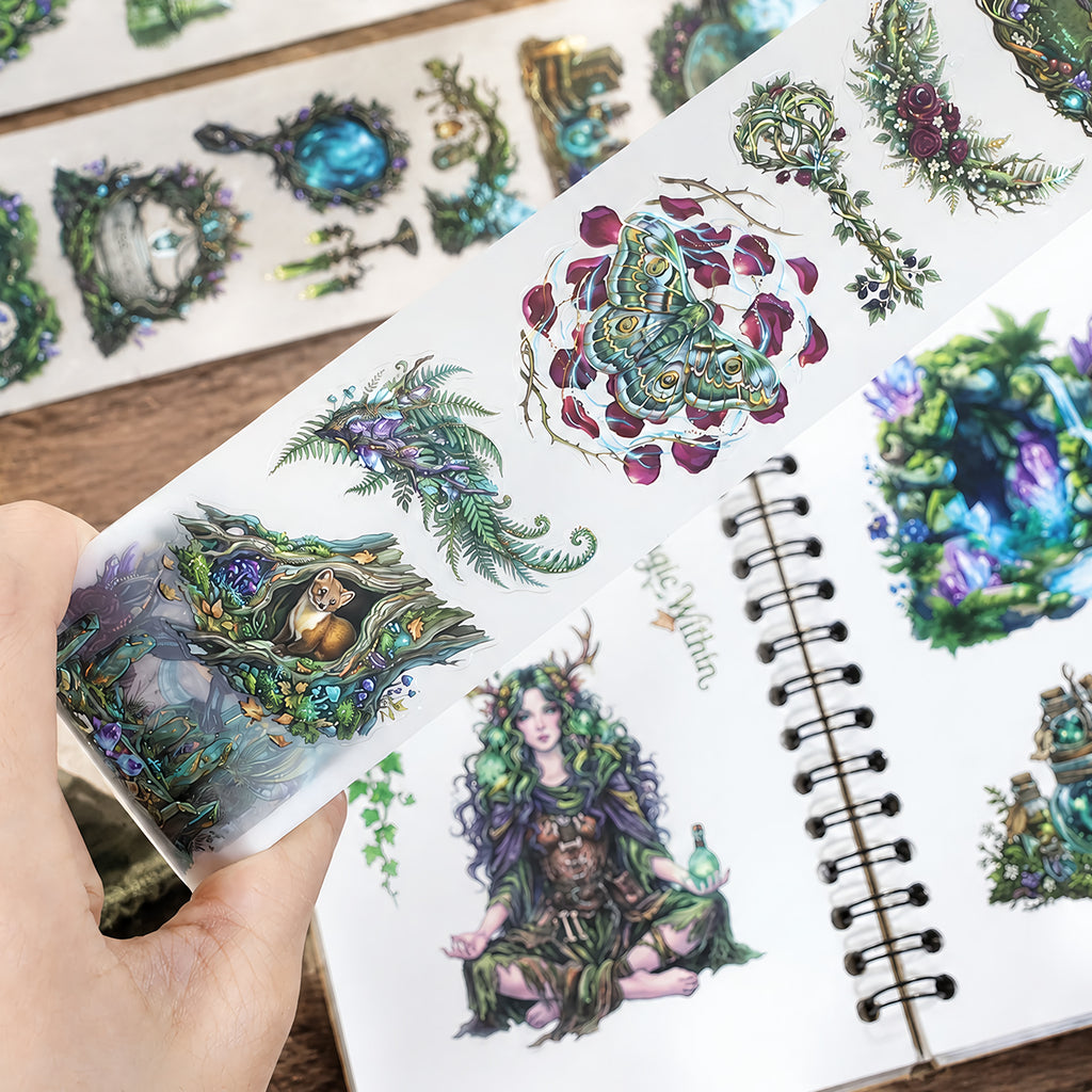 Fantasy Forest Realm - PET Tapes | Whimsical Shell Gold Die Cut (4 Rolls)