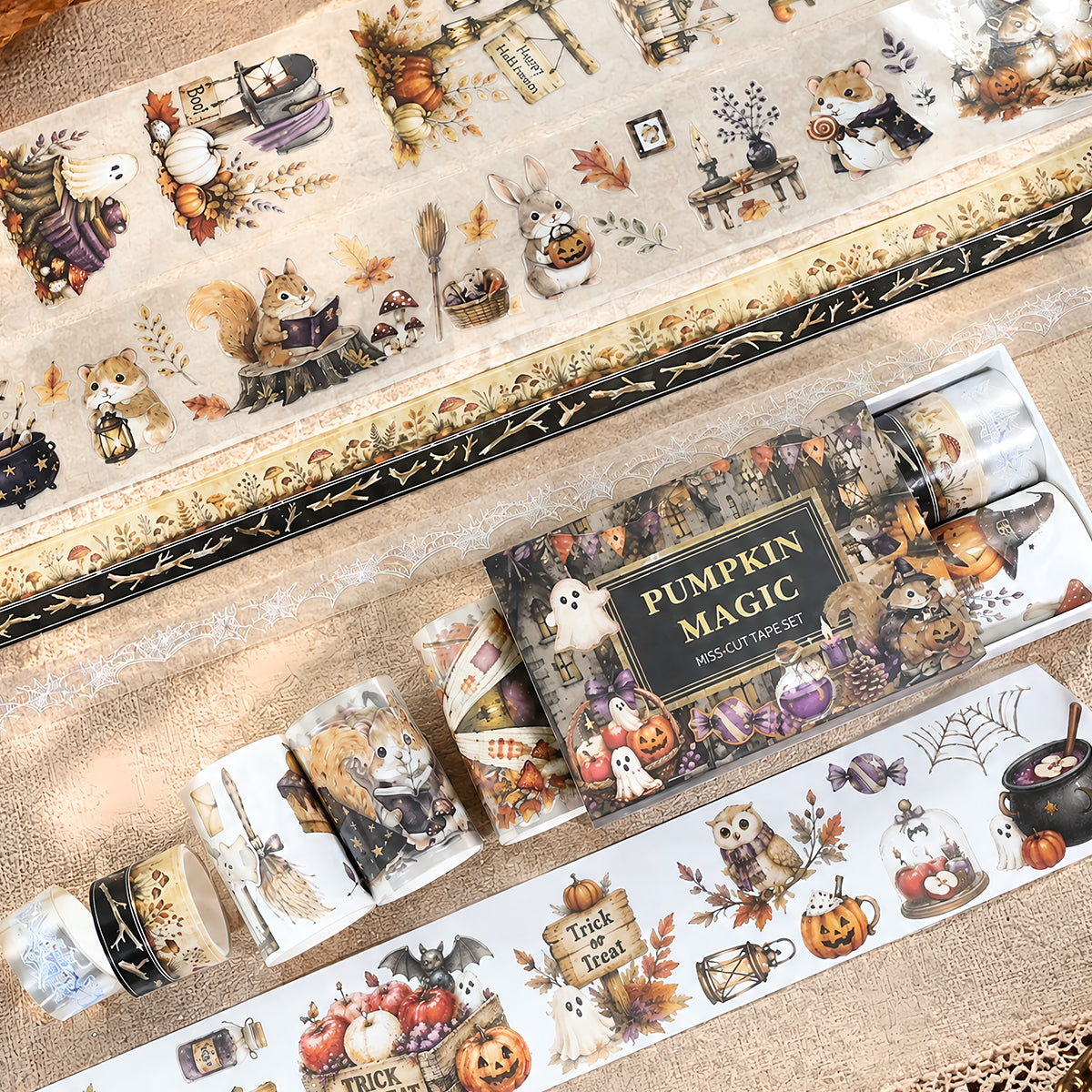 Forest Halloween Fantasy Vintage Kiss-Cut PET & Washi Tape Set