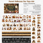 Forest Halloween Fantasy Vintage Kiss-Cut PET & Washi Tape Set