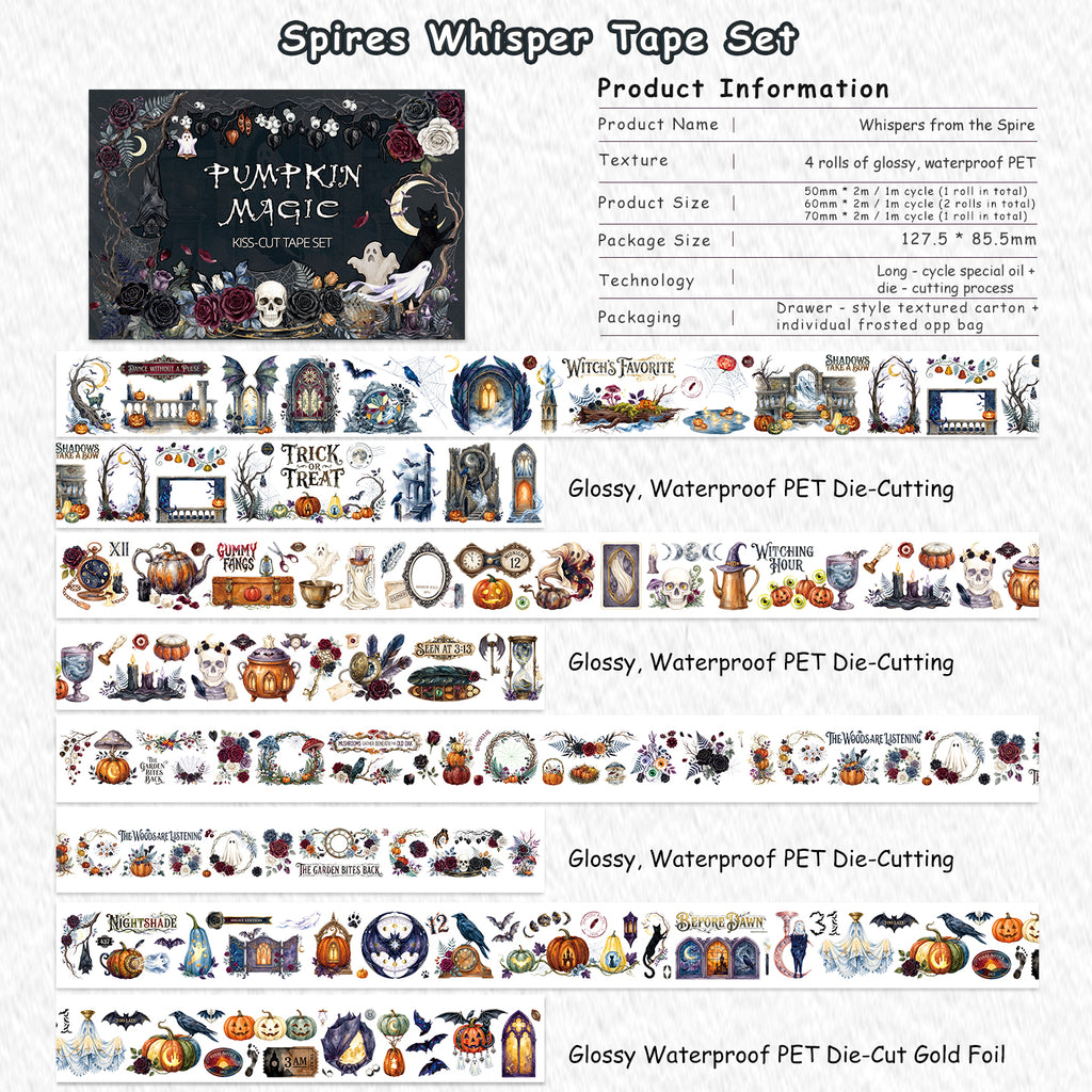 Whispers From The Spire - Scrapbooking Tapes | Gothic Gold Foil Special Oil (4 Rolls)