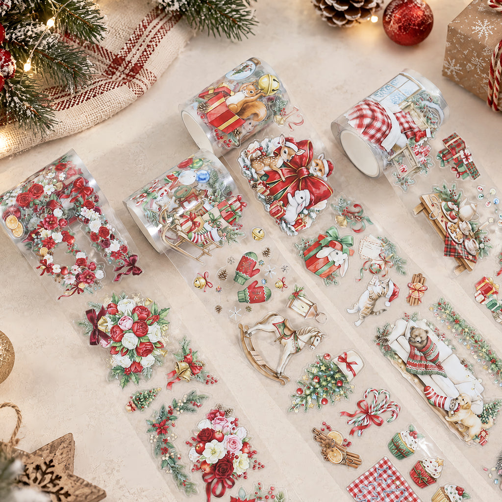 Christmas In The Snow - Masking Tapes | Whimsical Shell Gold Crystal Ink (4 Rolls)