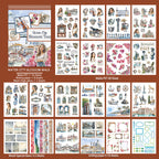 Water City Blossom Walk - Collage Stickers | Romantic Kiss Cut Matte PET (20 Sheets)