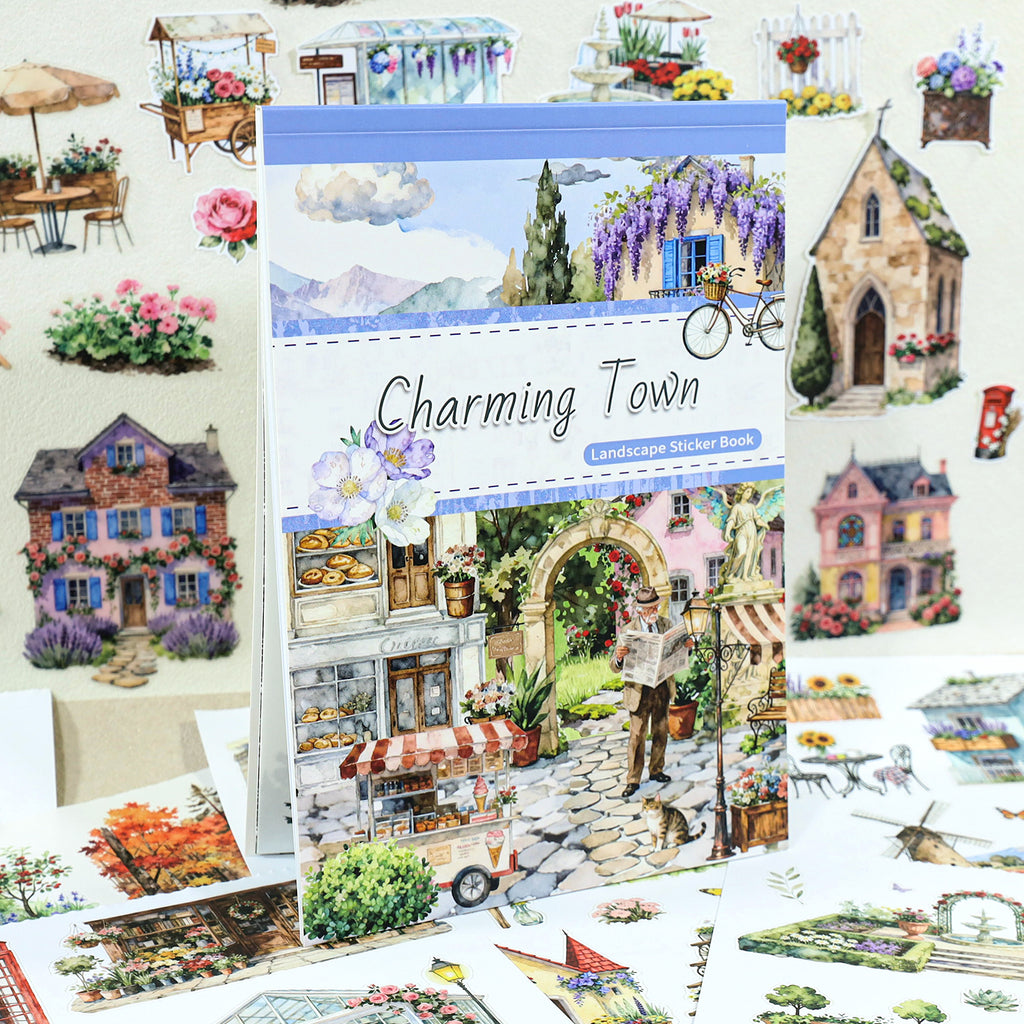 Charming Town - Junk Journal Stickers | Cottagecore Kiss Cut Matte PET (20 Sheets)